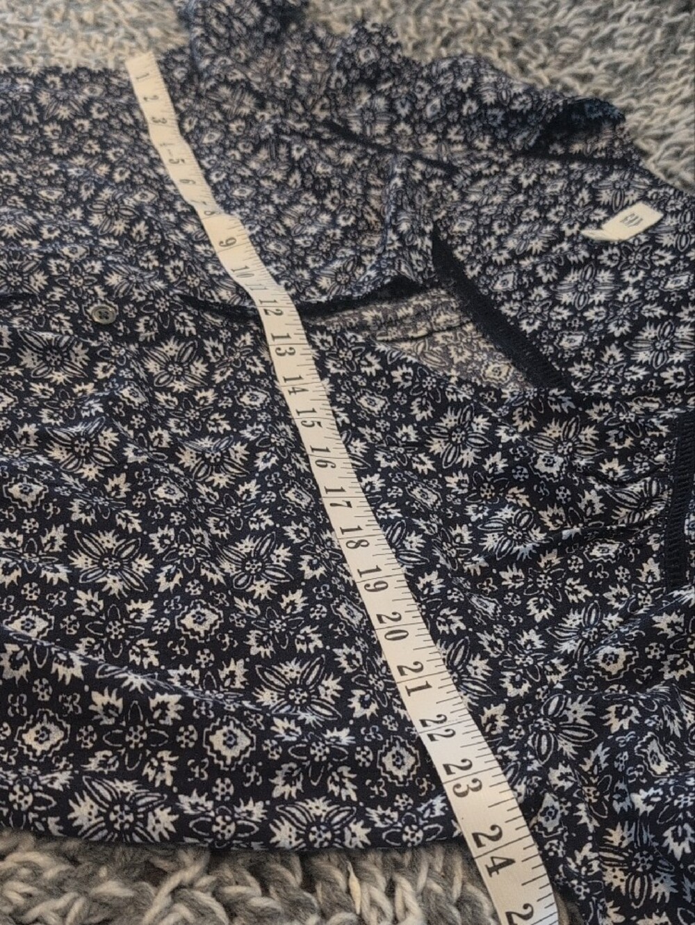 468 - GAP Navy Blue & White Floral Romper, Lrg, Casual Chic Summer One-Piece - Picture 10 of 13